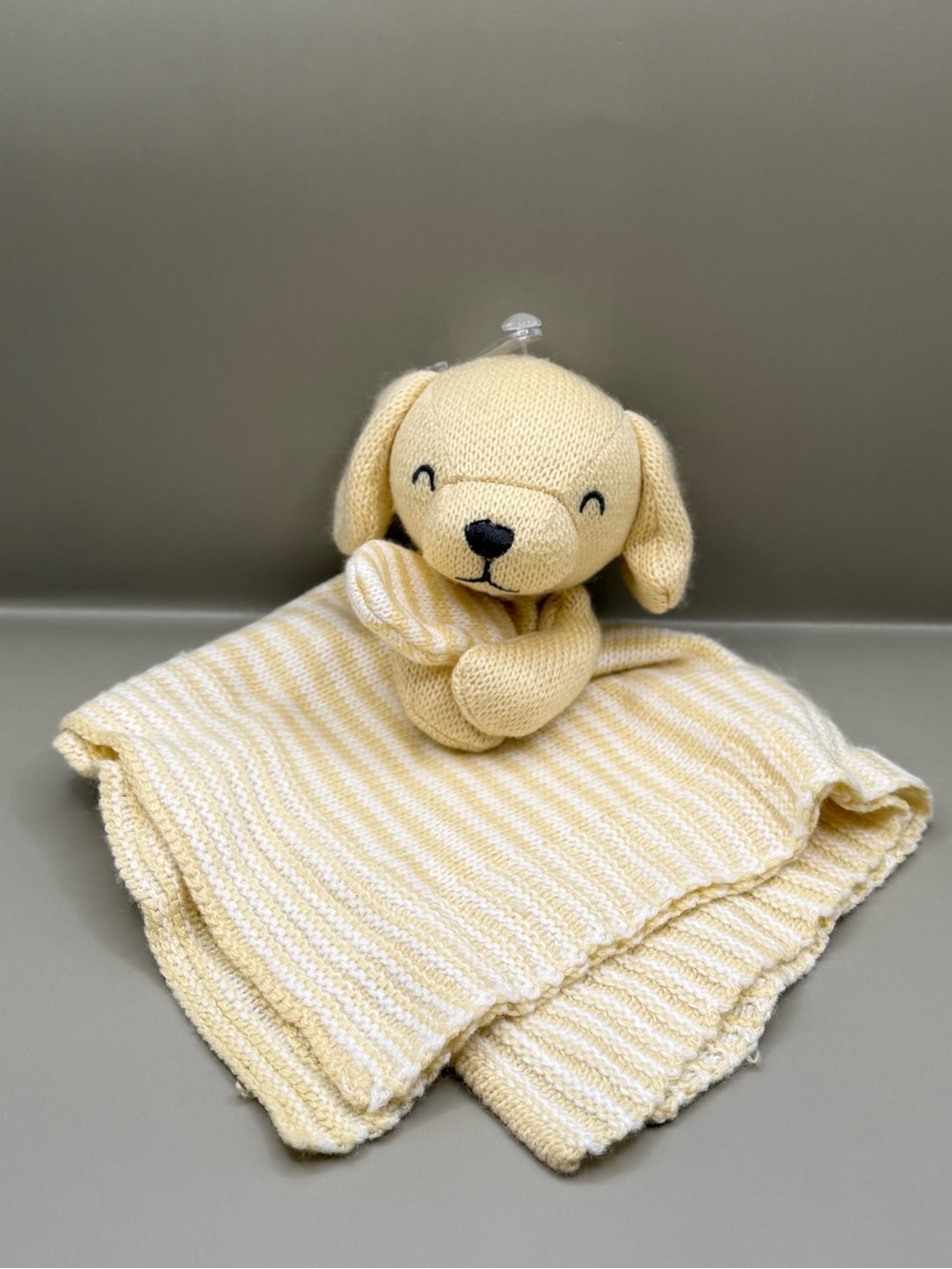 Carters Baby Puppy Knit Lovey Security Blanket Soother Plush Stuffed Animal